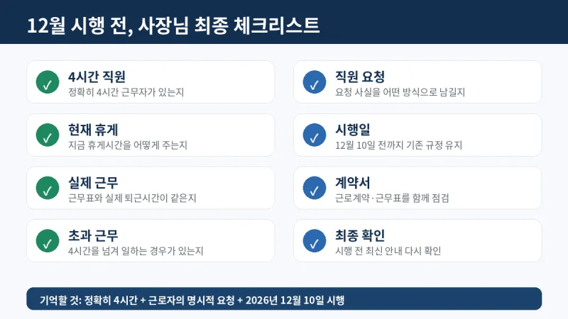 12월 시행 전 사장님 최종 체크리스트