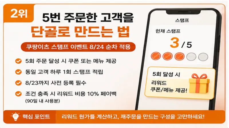 쿠팡이츠 스탬프로 재주문을 만드는 단골관리