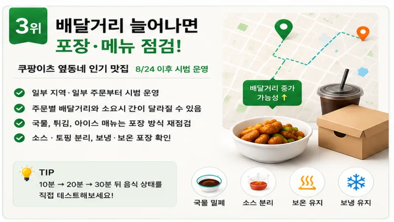 옆동네 인기 맛집, 배달거리가 늘어나면 포장을 다시 봐야 한다