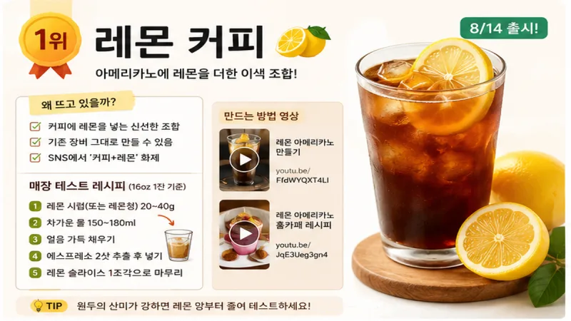 레몬 커피, 아메리카노에 레몬을 더한 메뉴