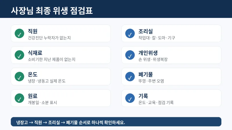 사장님 최종 위생 점검표