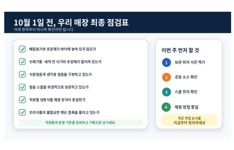 10월 1일 전 매장 최종 점검표