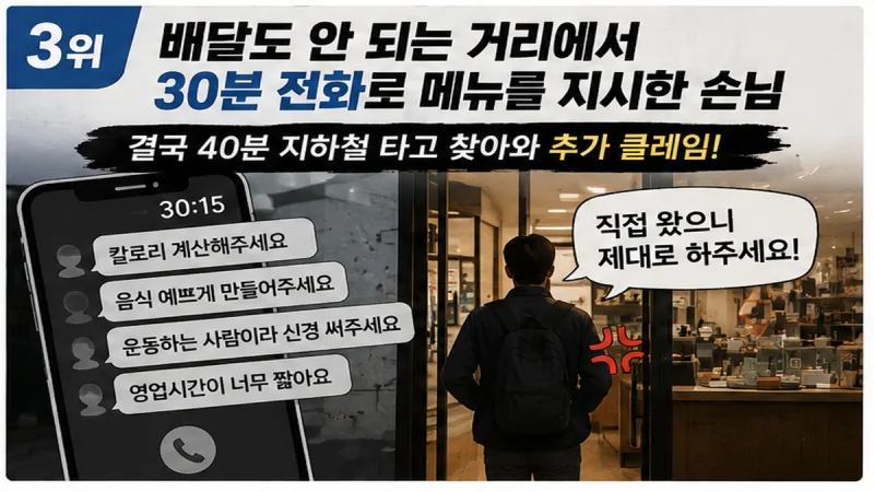 30분 동안 전화로 메뉴를 요구한 손님 사례