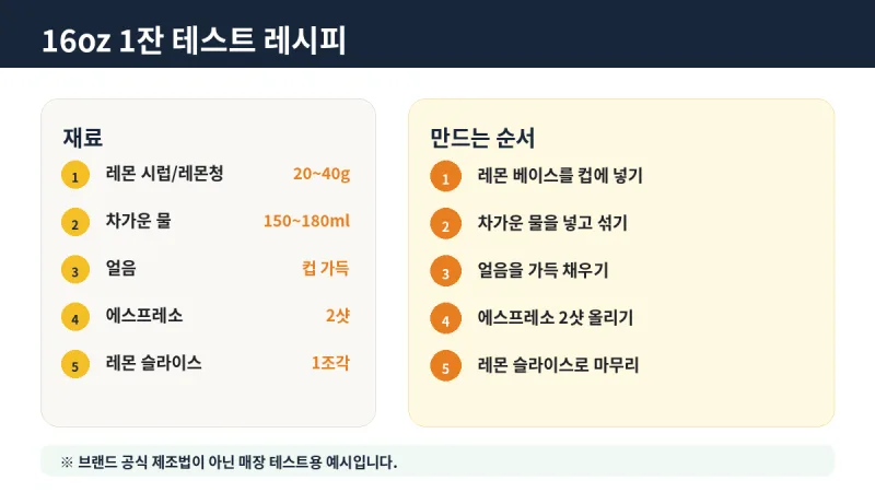 레몬 커피 매장 테스트 구성