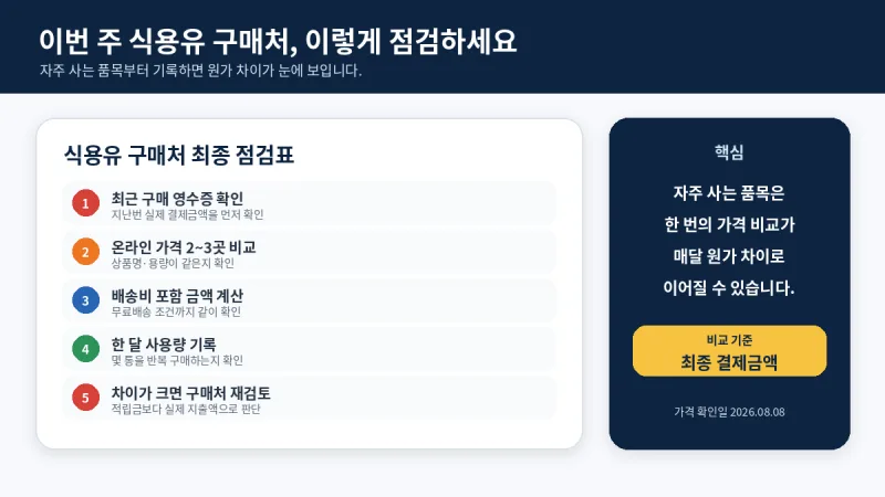 식용유 구매 전 최종 점검표