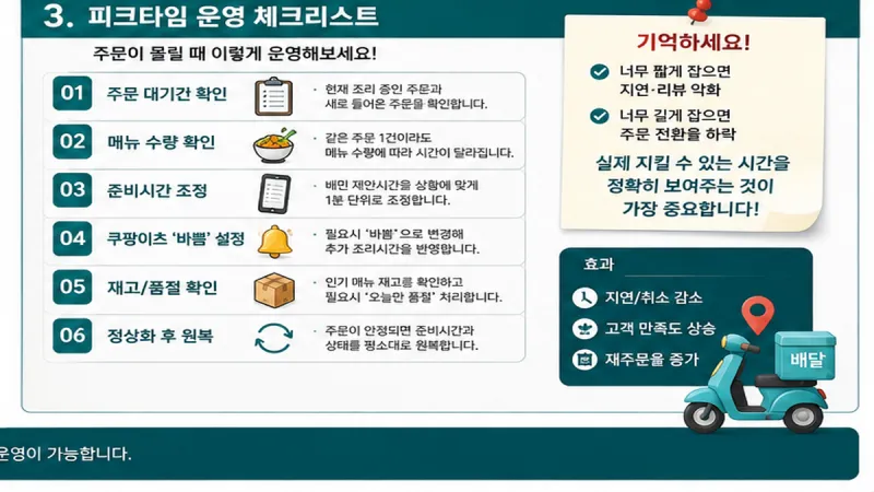피크타임 주문 폭주 대응 체크리스트