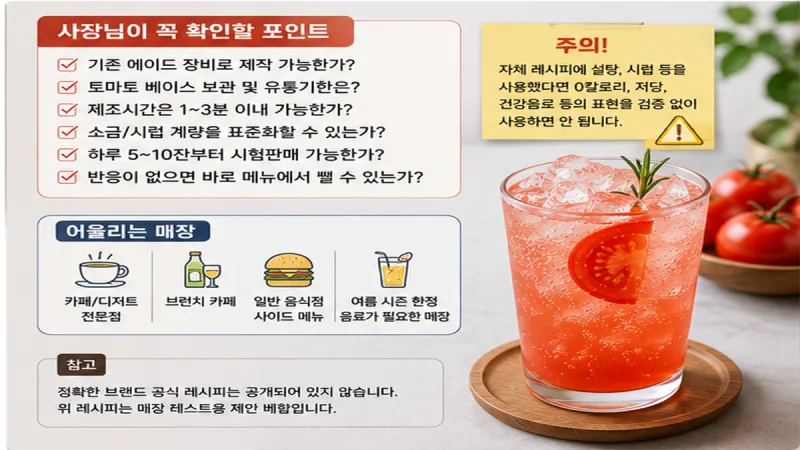 소금토마토 에이드 최종 점검표