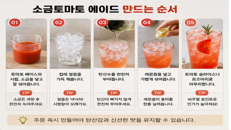 소금토마토 에이드 만드는 순서